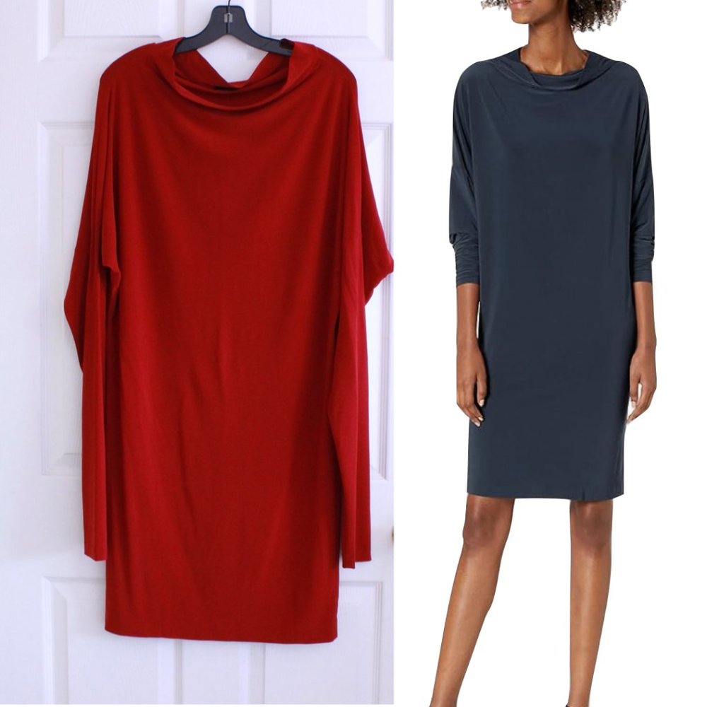 Norma Kamali Long Sleeve Dress in Red and Black